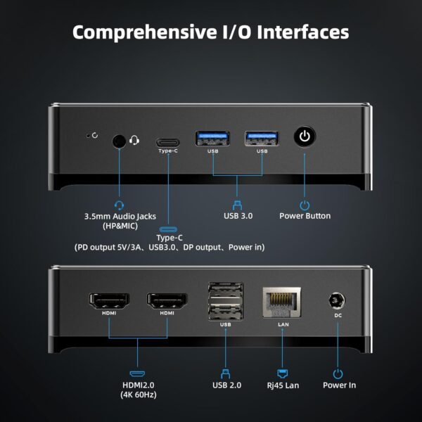 N100 Mini PC. 16GB RAM 512GB M.2 SSD Mini Computers. Intel 12th Gen Alder Lake N100 (3.4GHz) Micro PC. Gigabit Ethernet. 4K Dual Display. WiFi. BT. VESA/Home/Business Small pc：圖片 7
