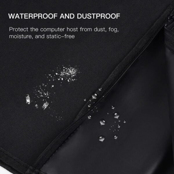 PC CPU Desktop Host Dust Cover Protector. Waterproof Desktop Mid-Tower Computer Host Dustproof Cover Full Case with Zipper. Anti-Static CPU Tower PC Dust Covers (10.6W x 20.5H x 24.6D)：圖片 3