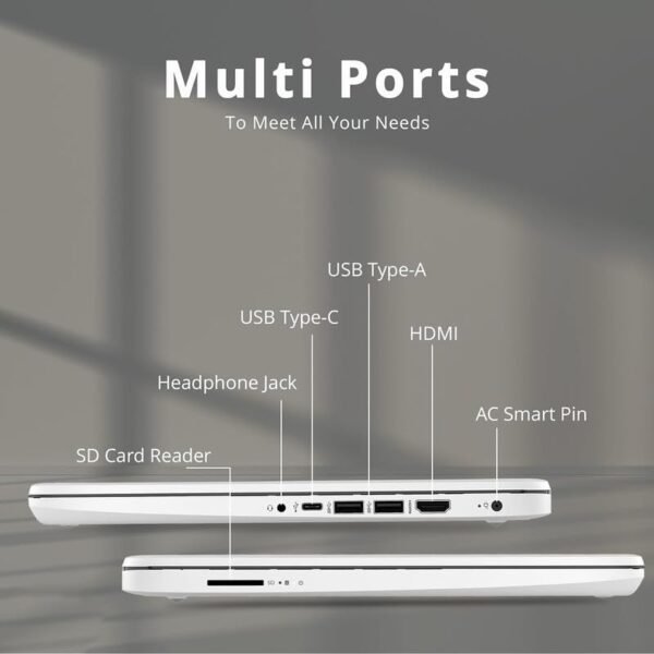 適用於學生業務的HP 2024 14筆記型電腦輕薄筆記本。 四核英特爾N4120。 4GB記憶體。128GB（64GB eMMC+64GB存儲卡）。 一年Office 365。 網絡監視器。 WiFi。 Windows 11S。 Hubxcel白色配件：圖片 6